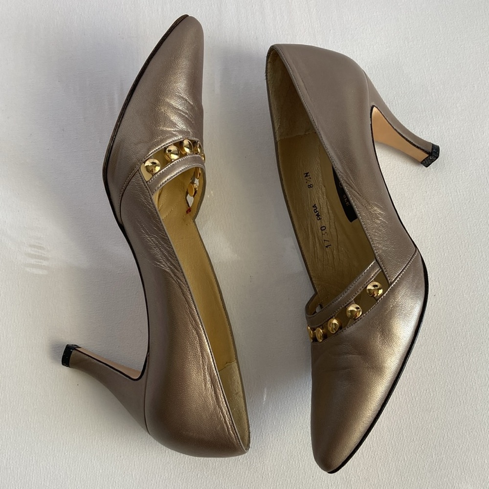 Cesto Meucci Para Goltone Studded Pump Heels Size 8.5N